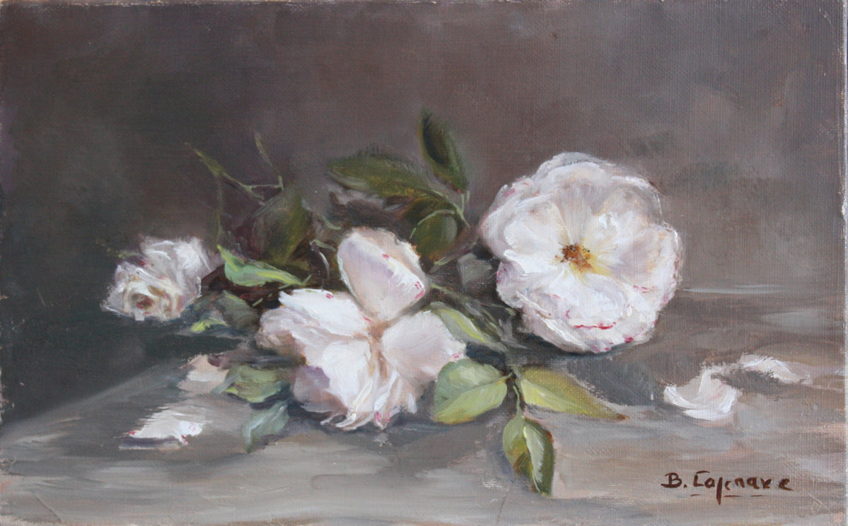 SCATTERED WHITE ROSES – The Barefoot Gallery